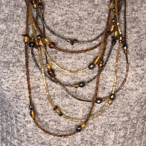 Multi Strand Beads Crystal Signed Tag NY EUC